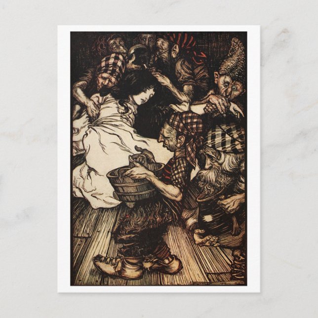 Snowdroppe och Dwarfs Vykort (Framsida)