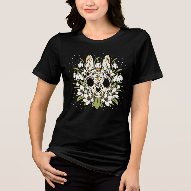 Snowdroppe & Rabbit Skull i januari T Shirt (Framsida)