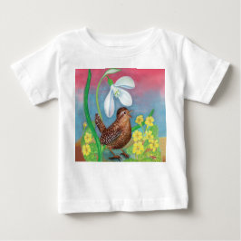 Snowdroppe & wren bird summon vår t shirt