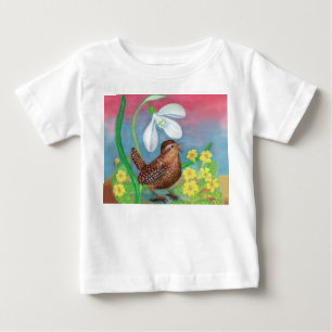 Snowdroppe & wren bird summon vår t shirt
