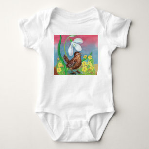 Snowdroppe & wren bird summon vår t shirt