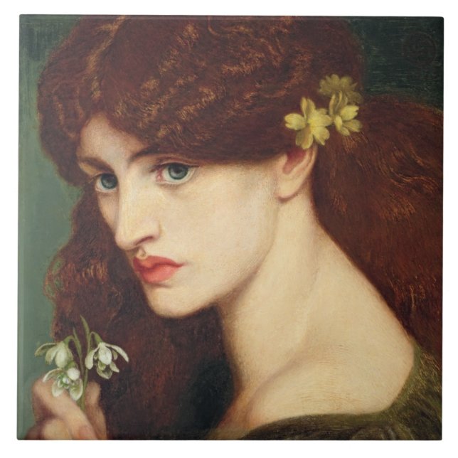 Snowdrops 1873 (olja på kanfas) kakelplatta (Framsidan)