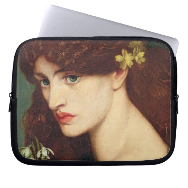 Snowdrops 1873 (olja på kanfas) laptop sleeve (Framsidan)