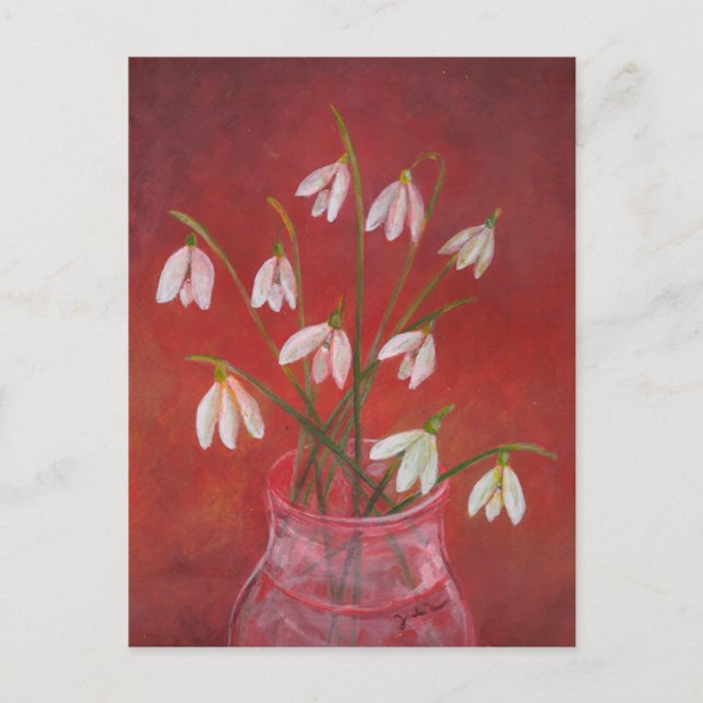 Snowdrops Bouquet Helg Vykort (Framsida)