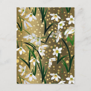 Snowdrops Chiyogami Vykort