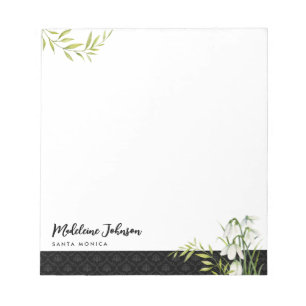 Snowdrops Laurel Damask, Elegant Anteckningsblock