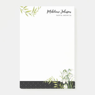Snowdrops Laurel Damask, Elegant Post-it Block