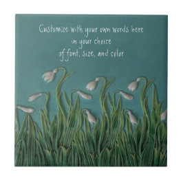 Snowdrops Majolica Faux Relief c1875 G.Jones Repro Kakelplatta