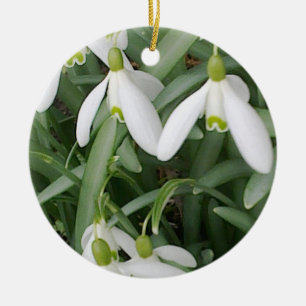 Snowdrops prydnad julgransprydnad keramik
