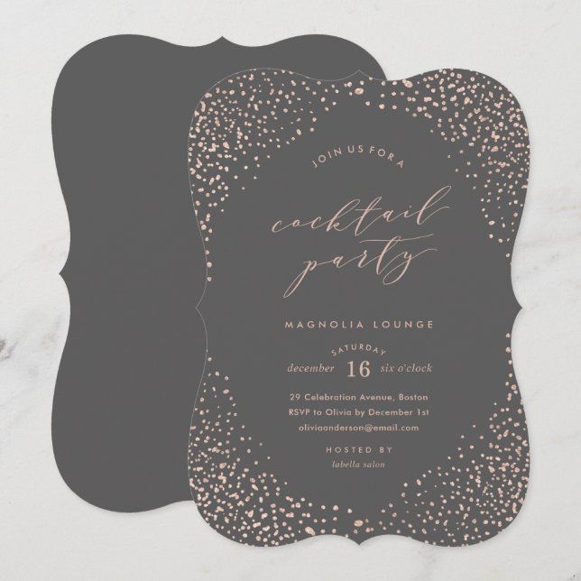 Snowfall Cocktail Party-inbjudan Inbjudningar (Fram/baksida)