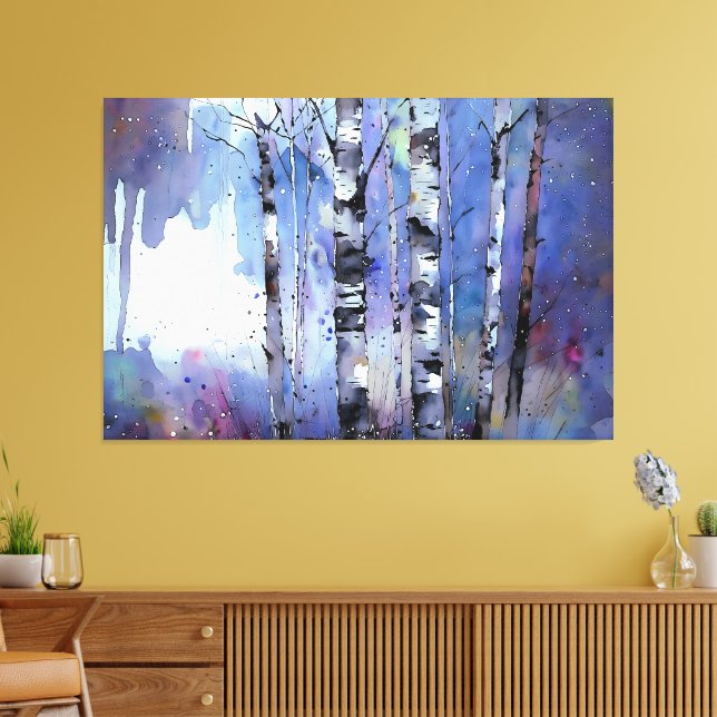 Snowfall i den fantastiska fågeln canvastryck (Insitu (Vardagsrum))