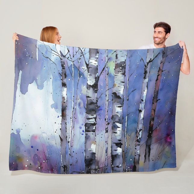 Snowfall i den fantastiska fågeln fleecefilt (På plats)