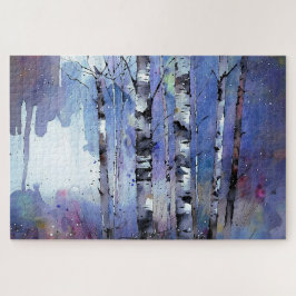 Snowfall i den fantastiska fågeln pussel