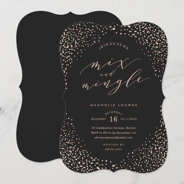 Snowfall Julfest-inbjudan Inbjudningar (Fram/baksida)