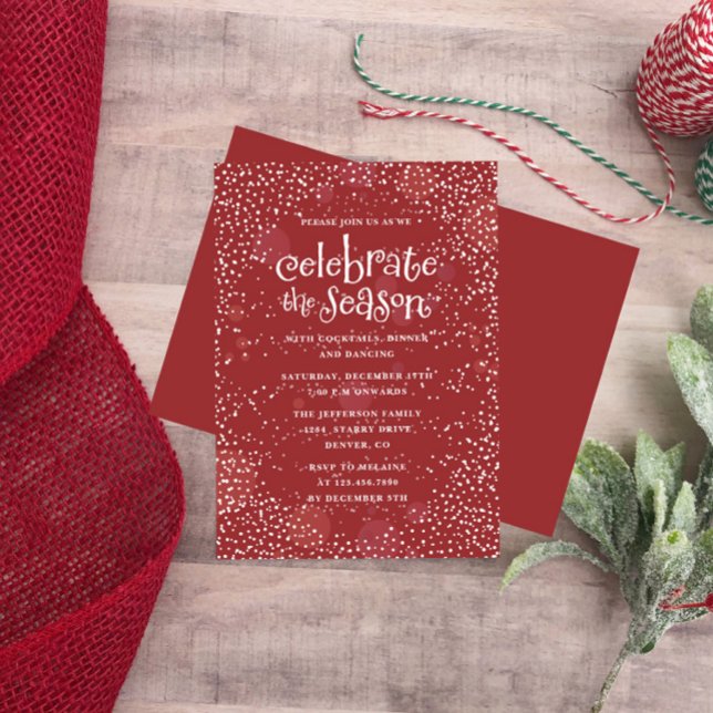 Snowfall Låt oss fira Julfesten för säsongen Inbjudningar (Skapare uppladdad)