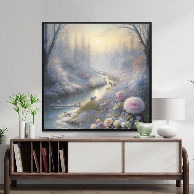 Snowfall Magic Ligcape Art Tranquil Winter Poster (Skapare uppladdad)