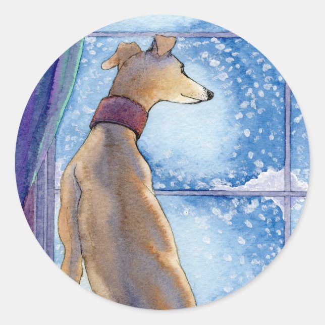 Snowfall Runt Klistermärke (Framsida)