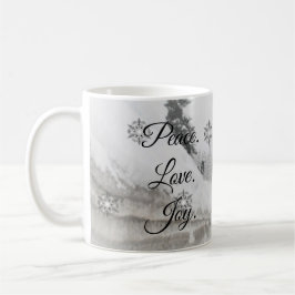 Snowfall Snöflingor, svart, vit skiss Kaffemugg