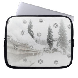 Snowfall snöflingor vinterjul laptop fodral