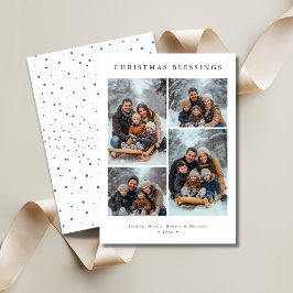 Snowfall Typography jul Blessings Photo Julkort