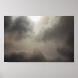 Snowfall under en delvis grumlig dag poster