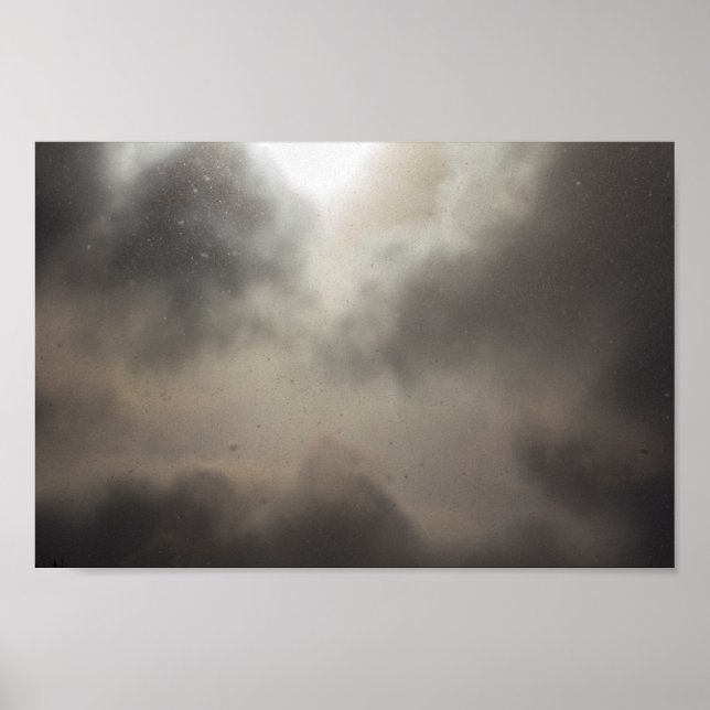 Snowfall under en delvis grumlig dag poster (Framsidan)