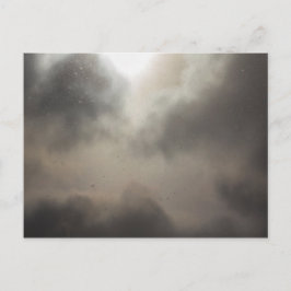 Snowfall under en delvis grumlig dag vykort