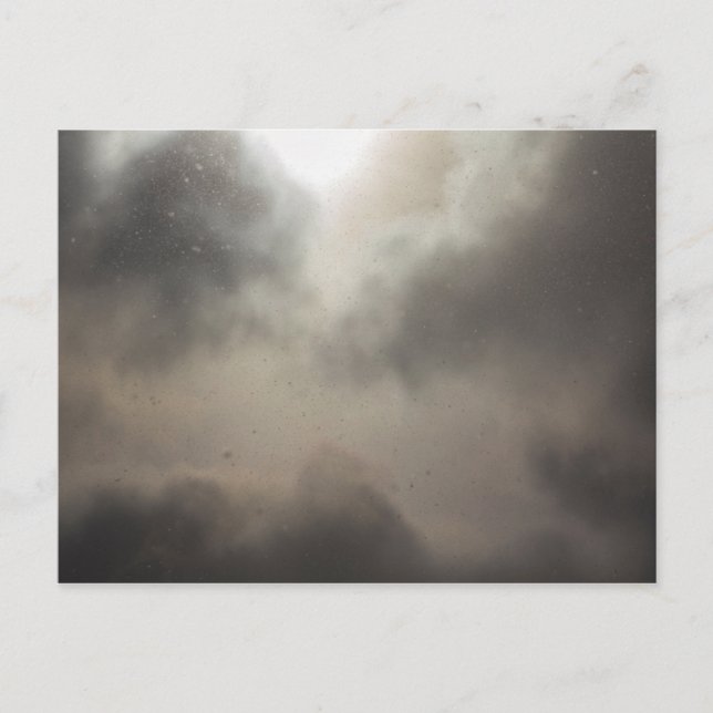 Snowfall under en delvis grumlig dag vykort (Framsida)