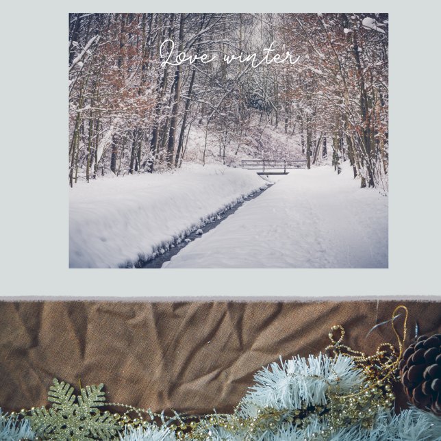 Snowfall vid parkkastet poster (Skapare uppladdad)