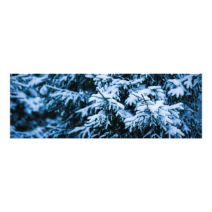 Snowfall Winter Julgran Fototryck