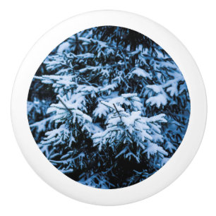Snowfall Winter Julgran Knopp