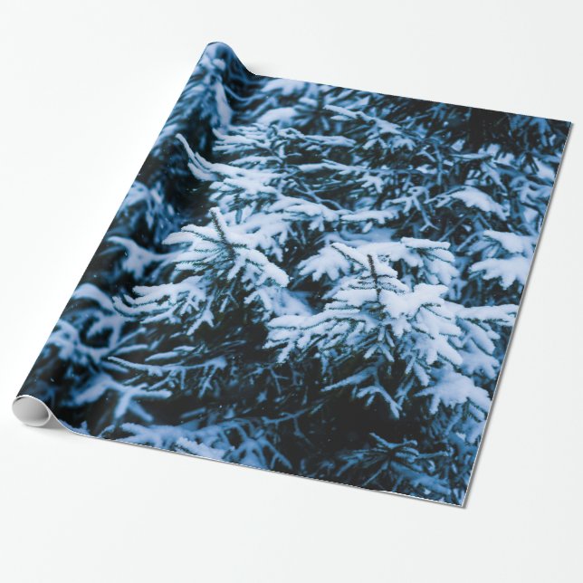 Snowfall Winter Julgran Presentpapper (Utrullad)