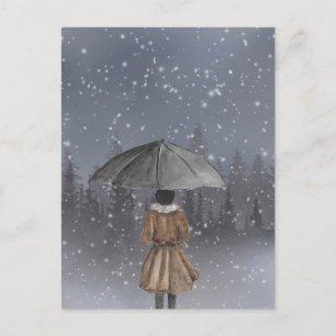 Snowfalls flicka vykort