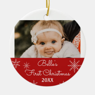 Snowflake 1:a julfoto Ornament
