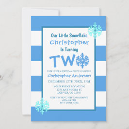 Snowflake 2:a födelsedag inbjudningar