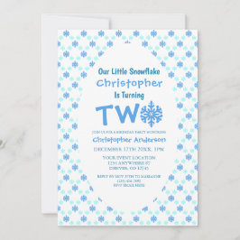Snowflake 2:a födelsedag inbjudningar