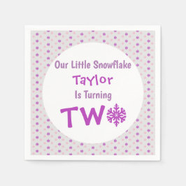 Snowflake 2:a födelsedag pappersservett