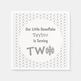 Snowflake 2:a födelsedag pappersservett