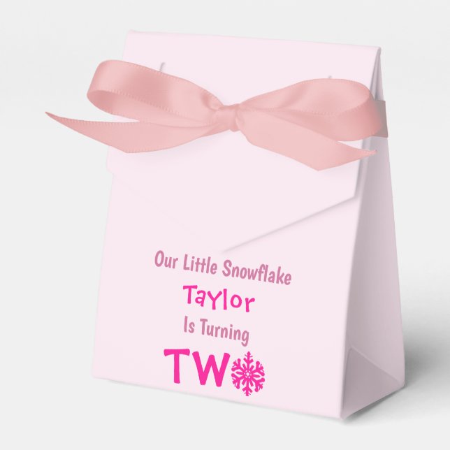 Snowflake 2:a födelsedag presentaskar (Framsidan Sidan)
