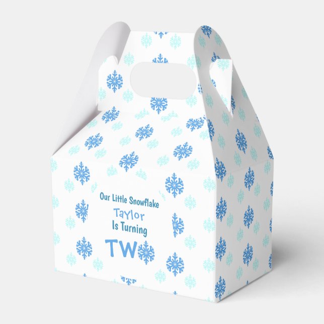 Snowflake 2:a födelsedag presentaskar (Framsidan Sidan)