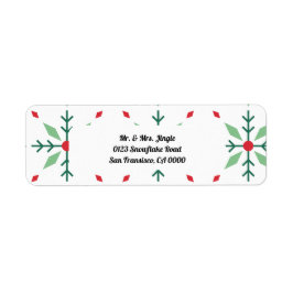Snowflake adress returadress etikett