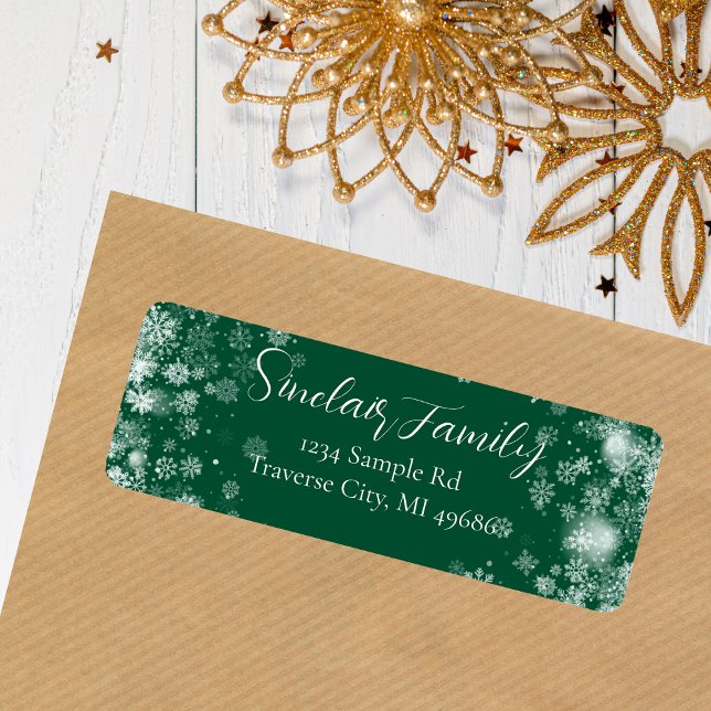 Snowflake | Adressetikett för typografi Returadress Etikett (Skapare uppladdad)