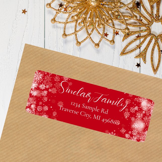 Snowflake | Adressetikett för typografi Returadress Etikett (Skapare uppladdad)