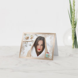 Snowflake and Birds Overlay Photo jul Card Helgkort