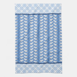 Snowflake and Dove Mönster Winter Kitchen Towel Kökshandduk