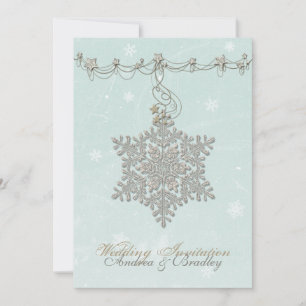 Snowflake and Stars Winter Wedding bjudande Inbjudningar
