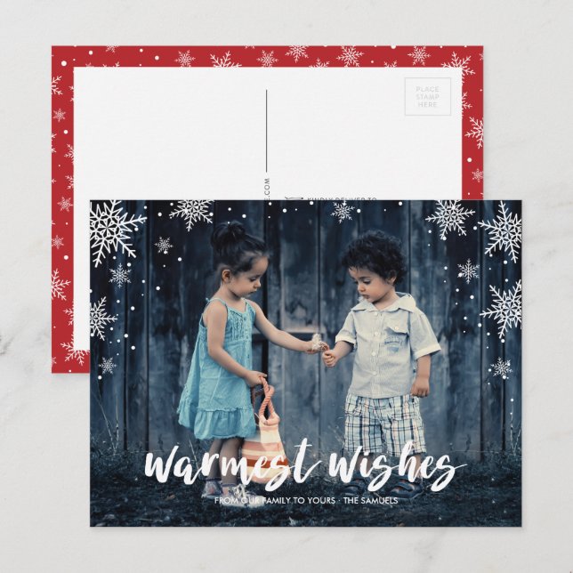 Snowflake-årsäsong jul-Helgdag-vykort Vykort (Fram/baksida)