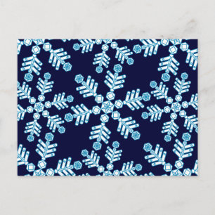 Snowflake Art Deco Mönster Vykort