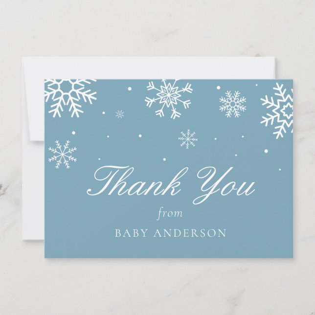 Snowflake Baby Det är Kall utanför Tack Kort (Framsida)