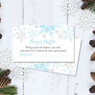 Snowflake Baby Shower Diaper Raffle Biljett Tilläggskort